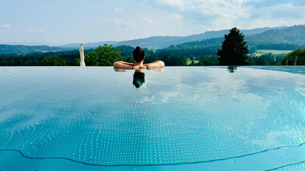 דויטשלנדסברג Am Wildbachberg - Luxus Ferienhaeuser Mit Infinitypool, Privatsauna Und Weinkeller מראה חיצוני תמונה