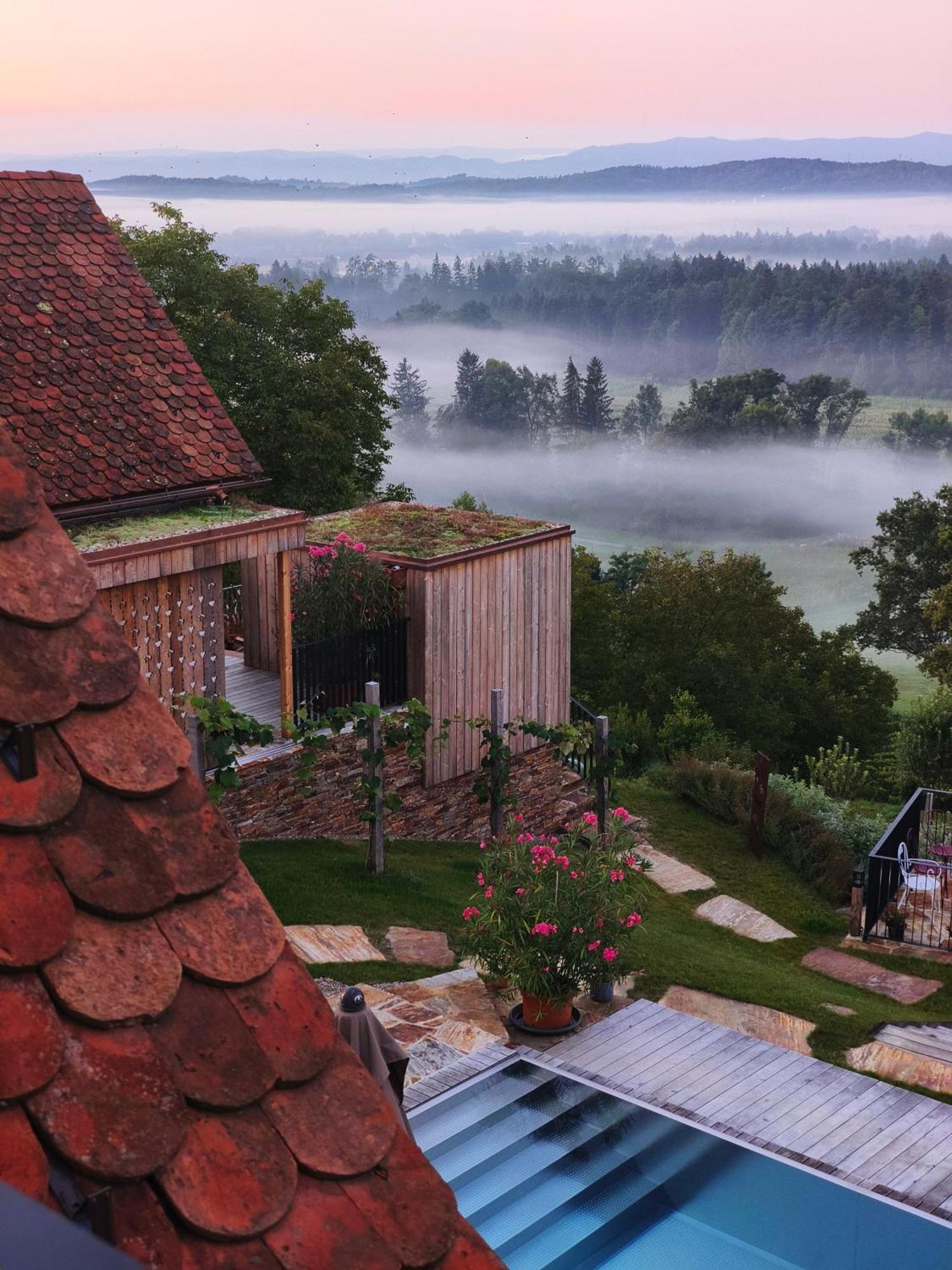 דויטשלנדסברג Am Wildbachberg - Luxus Ferienhaeuser Mit Infinitypool, Privatsauna Und Weinkeller מראה חיצוני תמונה